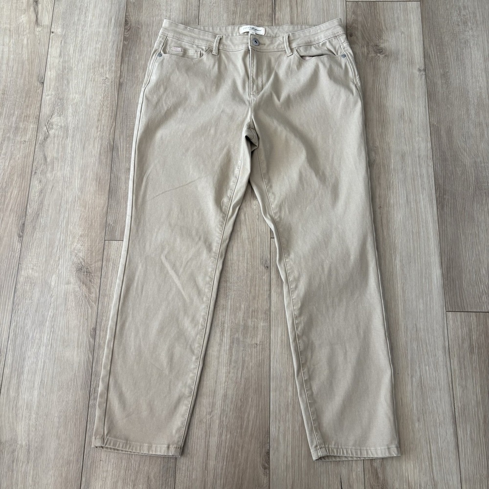 Jachs Girlfriend Pants Women's 10 Straight Leg Beige Casual Preppy Khaki